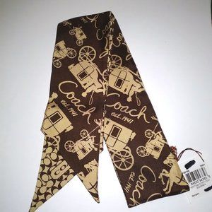 COACH MAHOGANY HERITAGE SCRPT PONY SCARF